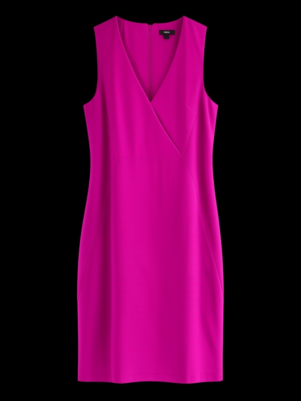 J. Crew Fuchsia V‑Neck Midi Sheath Dress